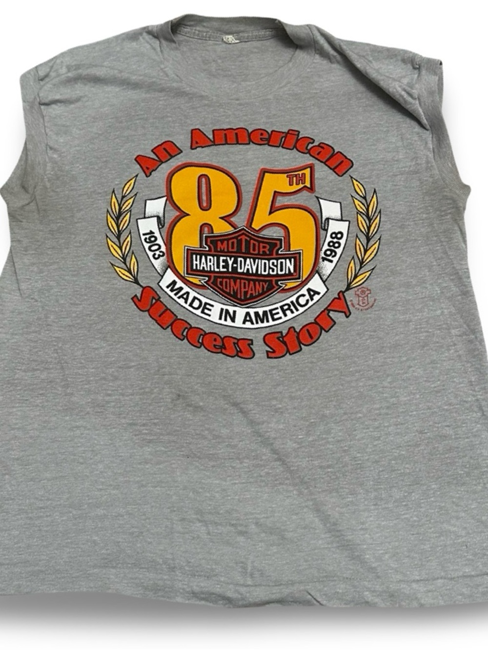 Vintage 1988 Harley-Davidson Gray 85th Anniversary Graphic Tee